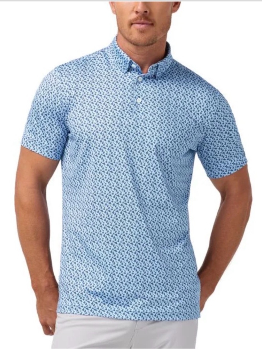 Mizzen+Main Versa Golf Polo - Cloud Blue Scenic Drive Size XL Classic
